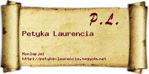 Petyka Laurencia névjegykártya